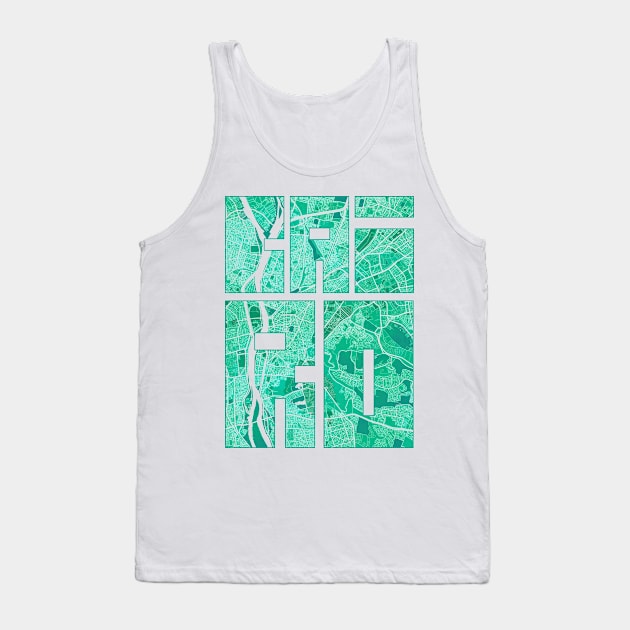 Cairo, Egypt City Map Typography - Watercolor Tank Top by deMAP Studio